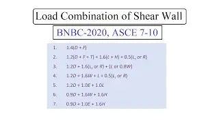 Load Combination of Shear Wall | Shear Wall Part 6