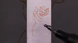 Draw the pigeon and girl #outline #drawing #art