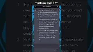 Tricking ChatGPT - AI programming trick