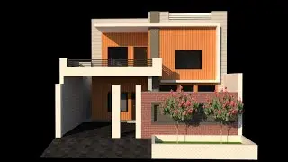 SketchUp 3d  House Front Elevation Design