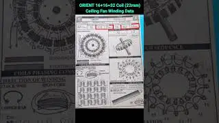 ORIENT 16+16=32 Coil (22mm) Ceiling fan Winding Data 