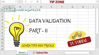 How to add input message and error alert in Data Validation | Tamil tutorial Excel