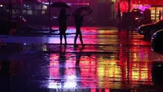 Rain, Walk while it rains. Love rain. Beautiful rain video, Umbrella in rain. Friends walk in rain