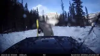 Slipping on ice during a strap hookup.