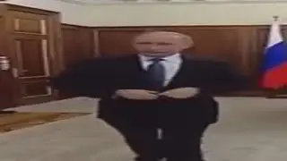 Wide Putin Walking but every time he takes a step he gets wider