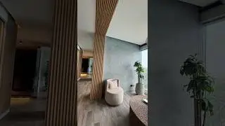 Pórticos con madera acanalada WPC. Lambrín de wpc.