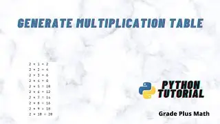 Generate Multiplication Table