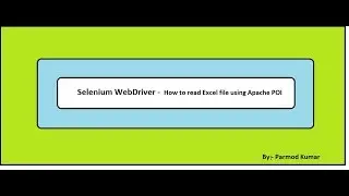Selenium WebDriver -How to read excel file using Apache POI