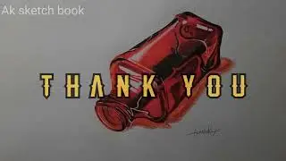 Red plastic bottle 3D drawing with        ll colour pencils ll