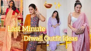 Last minute diwali outfit ideas from your wardrobe |saree blouse lehenge duppata style #diwali