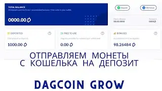 Как отправить монеты на депозит Dagcoin Grow?