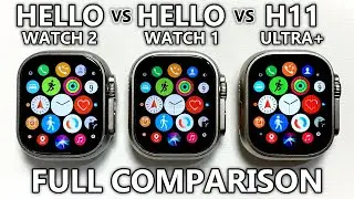 Hello Watch 2 vs Hello Watch 1 vs H11 Ultra Plus Full Comparison! Top 1 Sport SmartWatches - ASMR