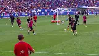 Messi and Neymar Jr  breaking ankles FC Barcelona at Red Bull Arena