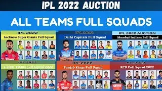 IPL 2022 Auction: All Teams Full Squads 2022