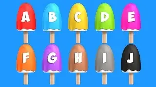Learn Alphabet with Ice Cream Popsicles Song - Colours, Shapes and Numbers Videos Collection
