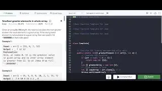 Problem of the Day : Smallest greater elements in whole array