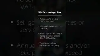 Who are Required to File 3% Percentage Tax #taxation #businesstax #percentagetax #shorts