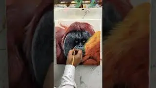Orangutan realistic acrylic Painting 