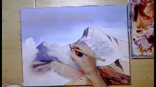 Рисуем горы с Аллой Власкиной. Тушь, перо, акварель