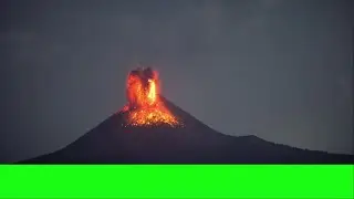 Volcano Eruption HD with sound green screen
