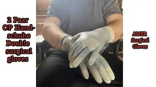 AMSR OP Handschuhe Blue Transparent Surgical Gloves Double Rubber Gloves