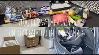 VLOG DE UNA EMBARAZADA 🤰🏻🐣 | UN DÍA CONMIGO EN MI SEMANA 32 | Compras + Habitación Tomi