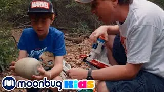 ¡Dinosaurios vs Vengadores! Dinosaurio desaparece en Batalla Endgame | Moonbug Kids