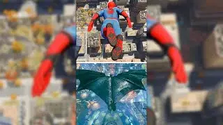 Spider-Man Vs Batman Jumping From the Highest Points