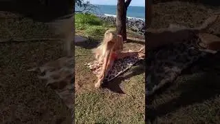 Yoga down the beach Deepest stretching￼ ￼