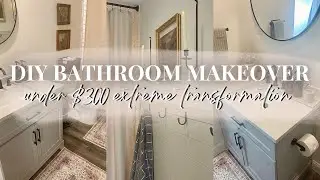 DIY BATHROOM MAKEOVER UNDER $300 2024 | EXTREME BATHROOM TRANSFORMATION