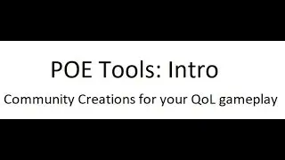 POE Tools: Series Intro