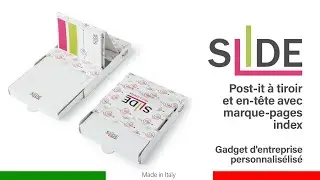 Slide notes adhésives à tiroir et marque page (pet ou papier)