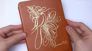Leather Embossing on a Kindle: Offhand Bird Calligraphy Flourishing