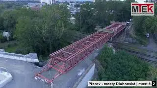 Demontáž mostů v Přerově, ul. Dluhonská