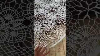 Скатерть вязаная крючком на овальный стол