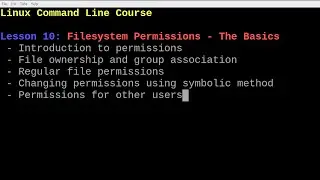 Linux  Filesystem Permissions - The Basics