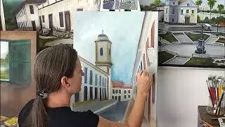 OIL PAINTING TUTORIAL – URBAN LANDSCAPE AND OLD HOUSES THEME PART 2