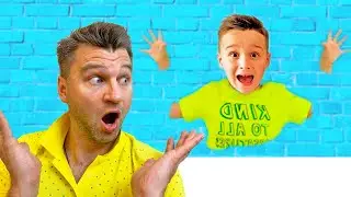 Адам и Алиса Прыгают через стену и Папа Супергерой - Сборник забавных историй вместе с папой