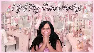 I GOT A PINK MAKEUP VANITY!| PEARLS VANITY COLLAB!