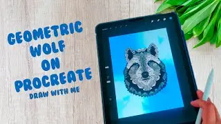 Easy Geometric Wolf on iPad Procreate - Low Poly Design Digital Art Part 2 of the Geometric Series