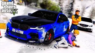 ШКОЛЬНИК НЕ ЗАКРЫЛ ШАШКУ И РАЗБИЛСЯ НА BMW M5 ASCO! ДРИФТ ПО СНЕЖНОЙ ТРАССЕ! ШКОЛЬНЫЕ БУДНИ ГТА 5