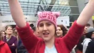Hundreds of people peacefully protesting at Portland International Airport - 29 January 2017