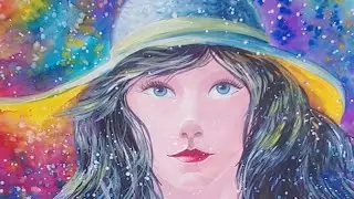 Рисуем портрет ДЕВУШКИ в одуванчиках.  Гуашь и Акварель. Запись прямого эфира. Часть 2.