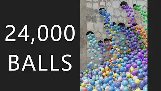 24,000 Color Balls Flow out From Wall - Blender Animation - Cycles