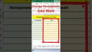 How to Convert Horsepower to watt in excel | #exceltips #computer #exceltricks