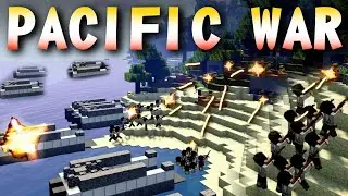 EPIC WAR ON PACIFIC in MINECRAFT | World War 2 mod (Flans mod)