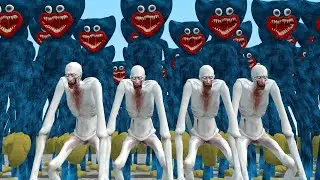 SCP-096:CB VS 100 HUGGY WUGGY!! Garrys Mod Sandbox