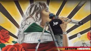 Jenni Rivera mural painting in Baytown, TX 2023
