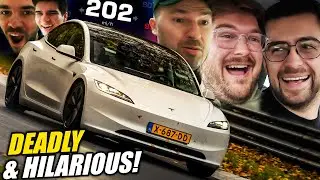 NO BRAKES, NO GRIP! 😱 NEW Tesla 3 LFP Highland! // Nürburgring