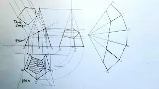Development of a truncated pentagonal pyramid|SURFACE DEVELOPMENT